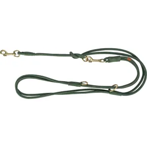 PURE bőr kerek állítható póráz, S: 2 m/ 10 mm, zsályaszín